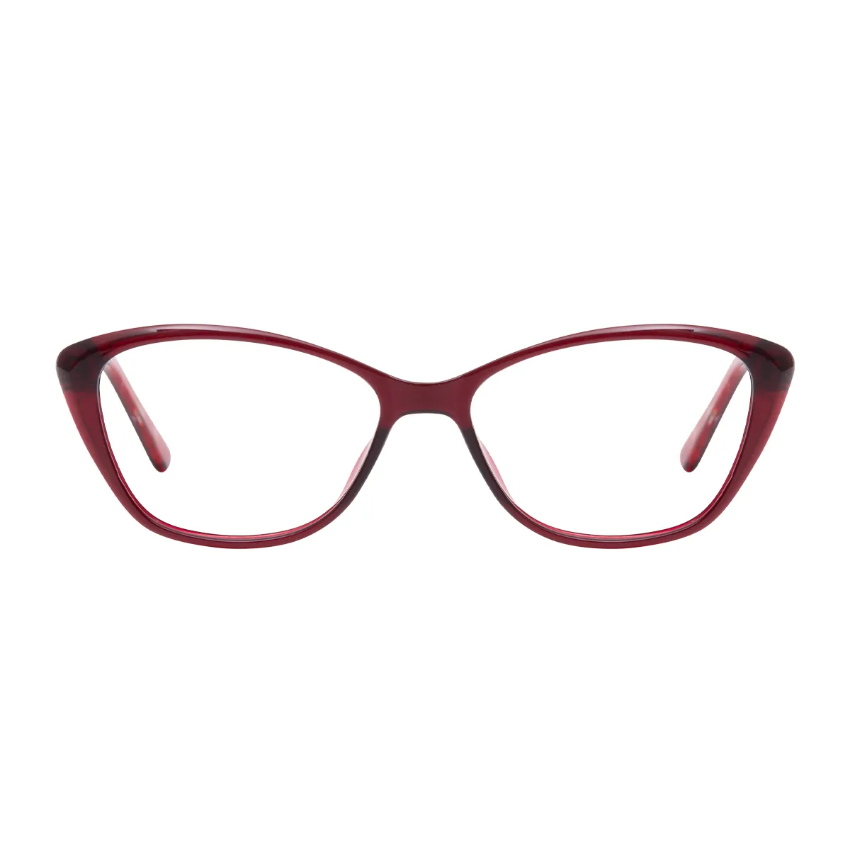 Pedro - Oval Red Glasses for Women
