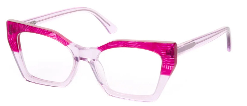Cat-eye Translucent-Pink Glasses -E08368