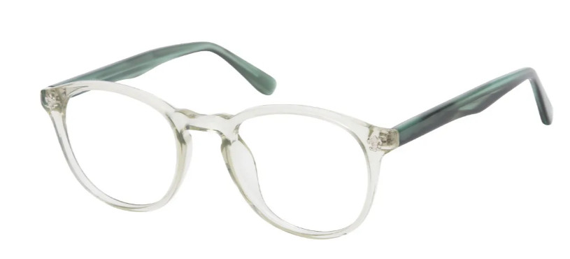 Oval Translucent-Green Glasses E08595 