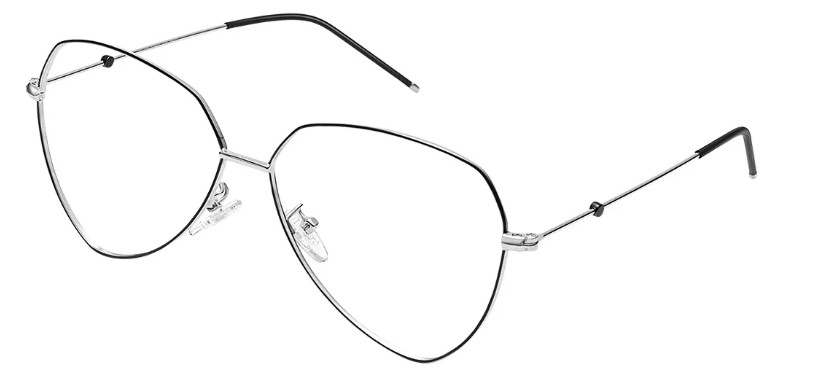 Geometric Black-Silver Glasses BO8034