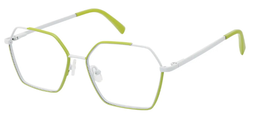 Geometric Green/White Glasses E08225B