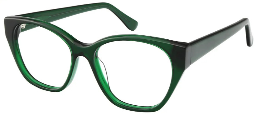 Oval Transparent Green Glasses E08185D