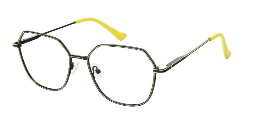 Geometric Black/Yellow Reading Glasses E08221A