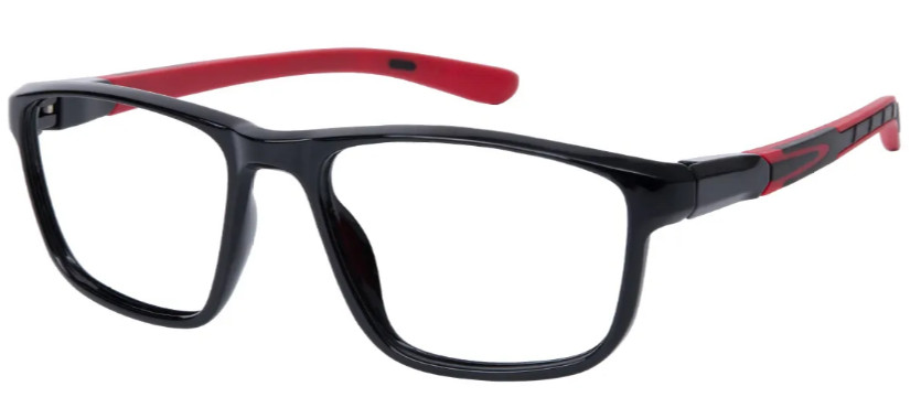 Rectangle Black-Red Sports Glasses E08645A