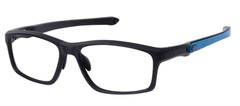 Rectangle Black-Blue Sports Glasses E08692A
