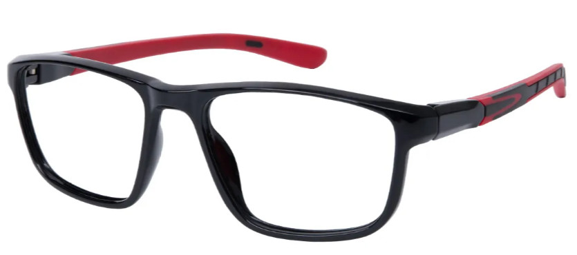 Rectangle Black-Red Sports Glasses E08645A.jpg