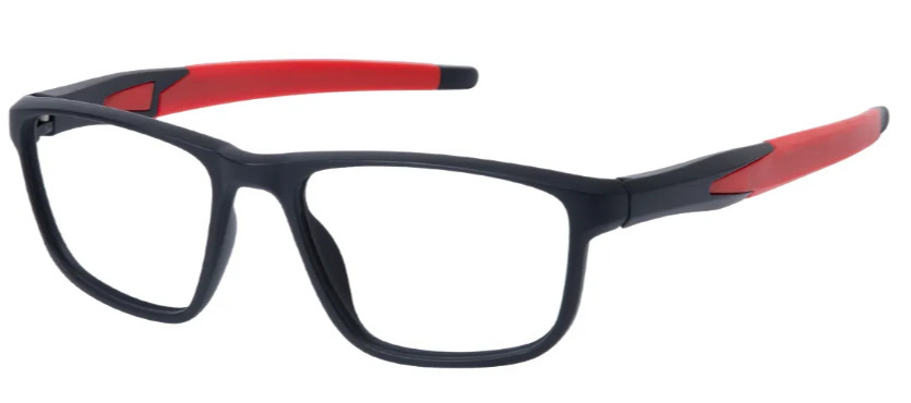 Rectangle Black-Red Glasses E08649B