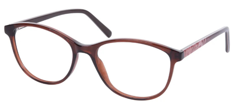 Oval Brown Glasses E08549C