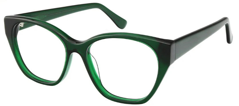 Square Transparent Green Glasses E08185D