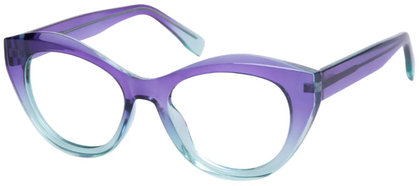 Cat-eye Translucent Purple-Blue Glasses E08678D