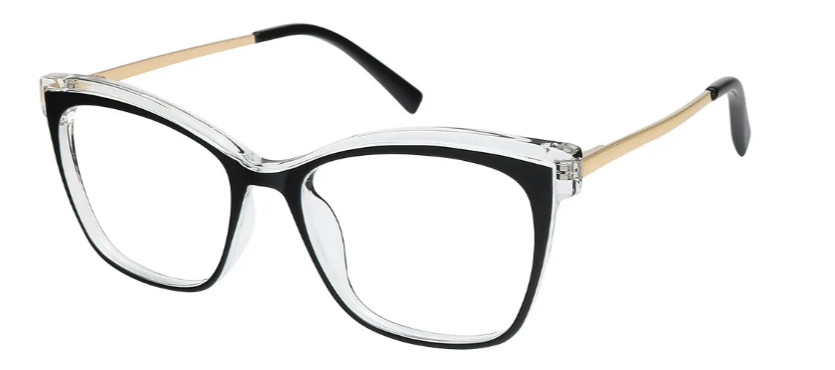 Cat-eye Black-Transparent Glasses E08198A