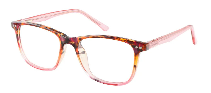 Rectangle Tortoiseshell-pink Glasses E07906D