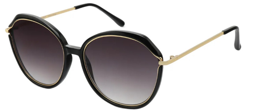Round Black Gold Sunglasses E08234A