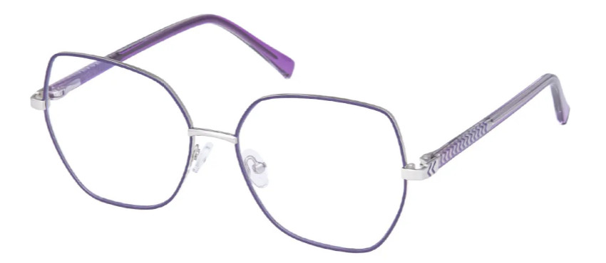 Square Silver Glasses E08316C