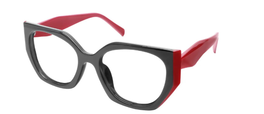 Geometric Red Reading Glasses E08144C