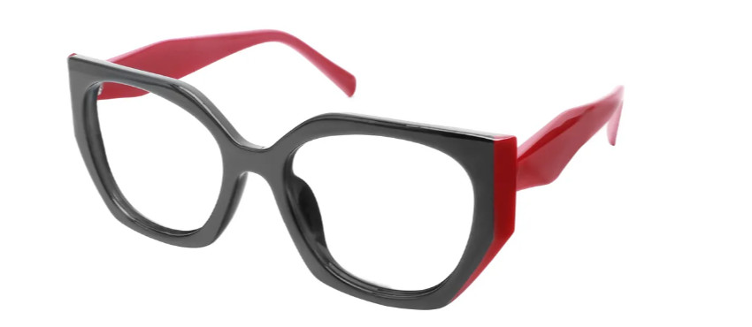 Geometric Red Reading Glasses E08144C