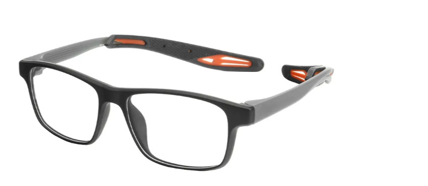 Rectangle Black-Orange Sports Glasses E05692C