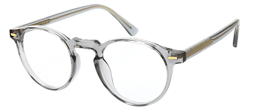Round Grey-Transparent Glasses E08208B