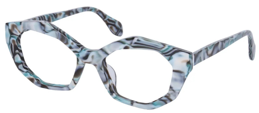 Geometric Blue Glasses E08493B