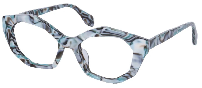 Geometric Blue Glasses E08493B
