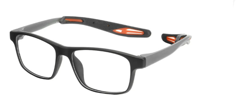 Rectangle Black-Orange Sports Glasses E05692C