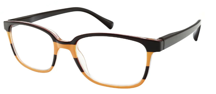 Rectangle Black-Yellow Reading Glasses E08275J