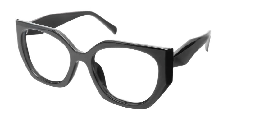 Geometric Black Reading Glasses E08144A