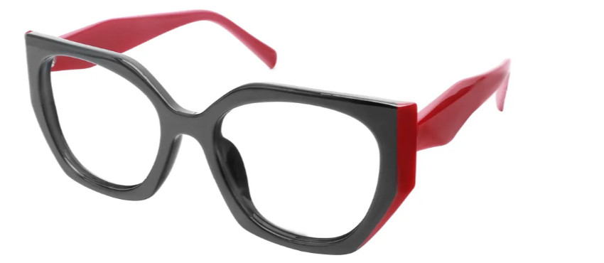 Geometric Red Glasses E08144C
