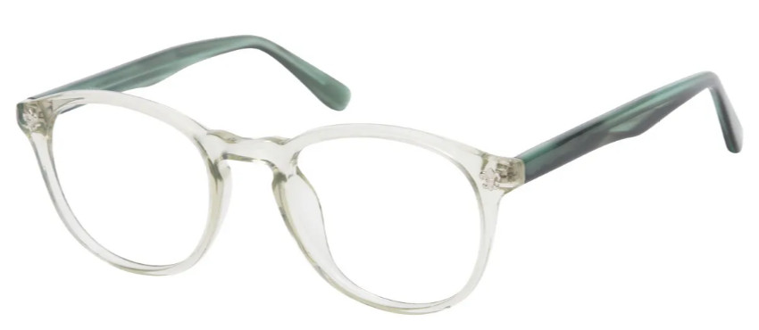 Oval Translucent-Green Glasses E08595C