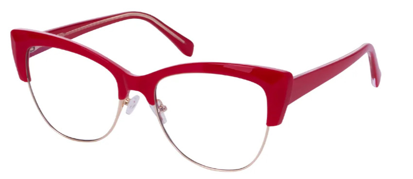 Half-Rim Red Glasses E08857B