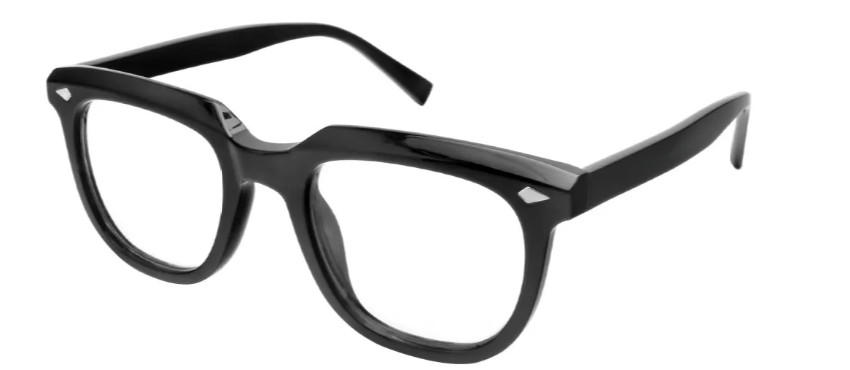 Square Black Glasses E08160A