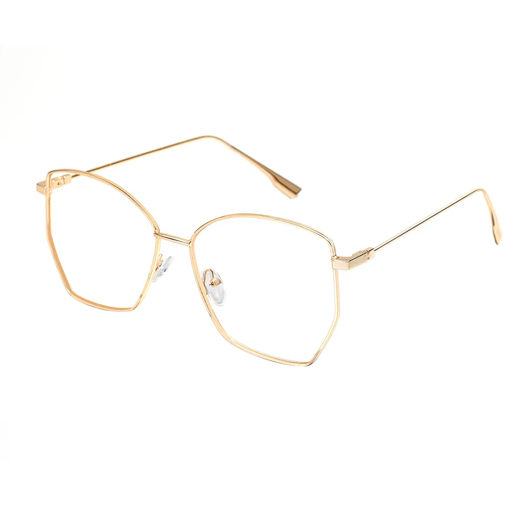 Geometric Gold Eyeglasses