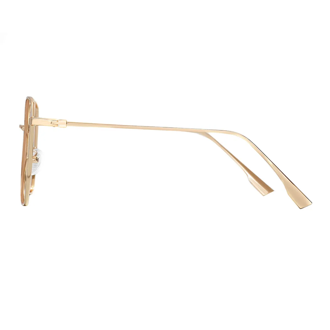 Geometric Gold Eyeglasses