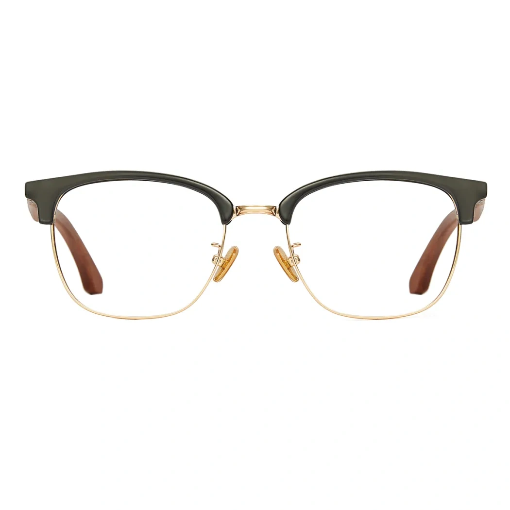 Browline Black Gold Eyeglasses