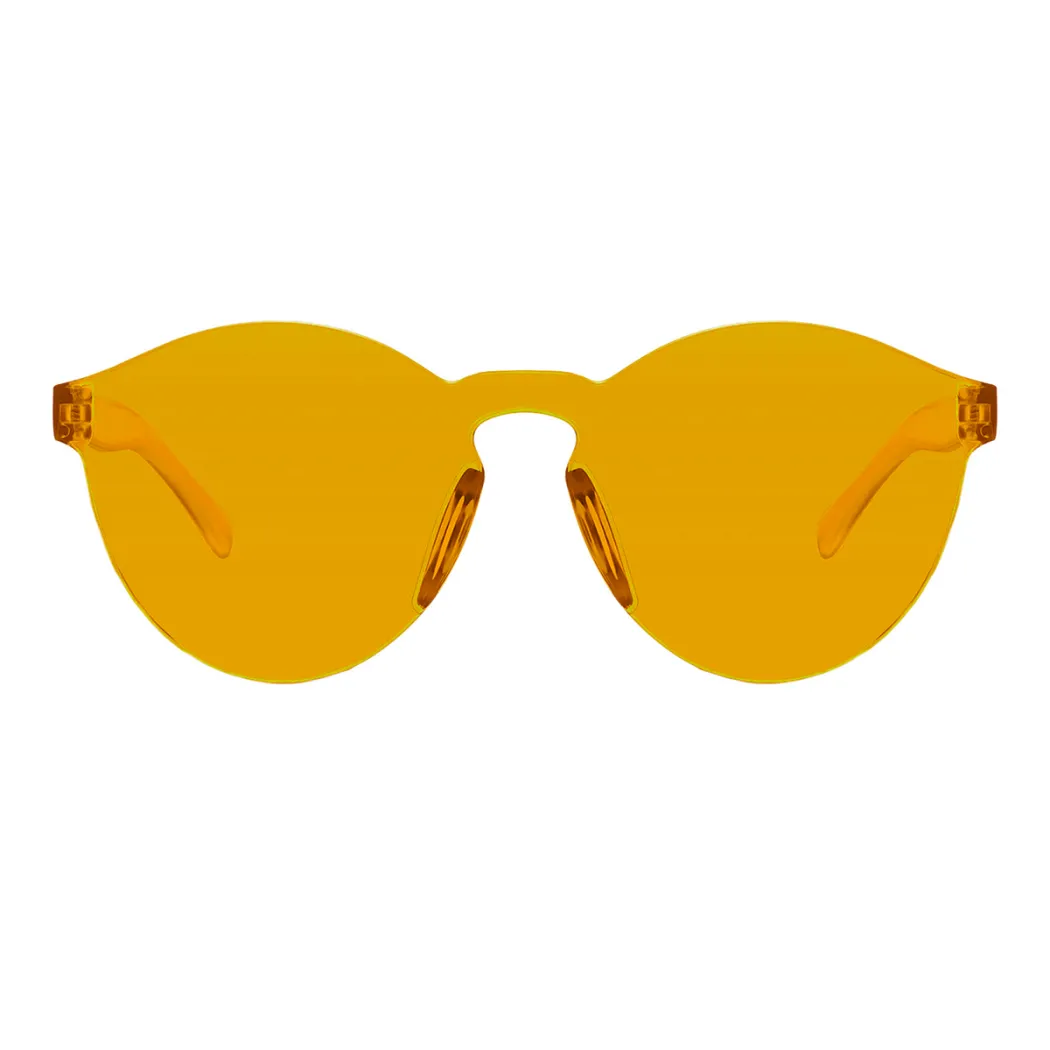 Round Transparent Orange Sunglasses