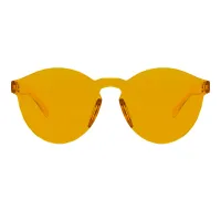 Round Transparent Orange Sunglasses