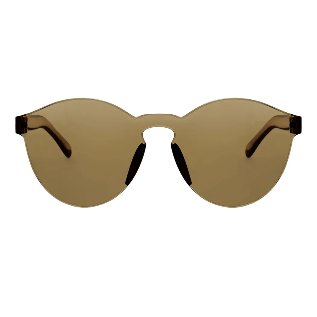 Round Transparent Brown Sunglasses