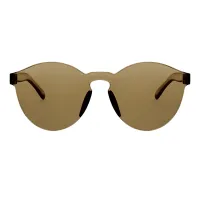 Round Transparent Brown Sunglasses