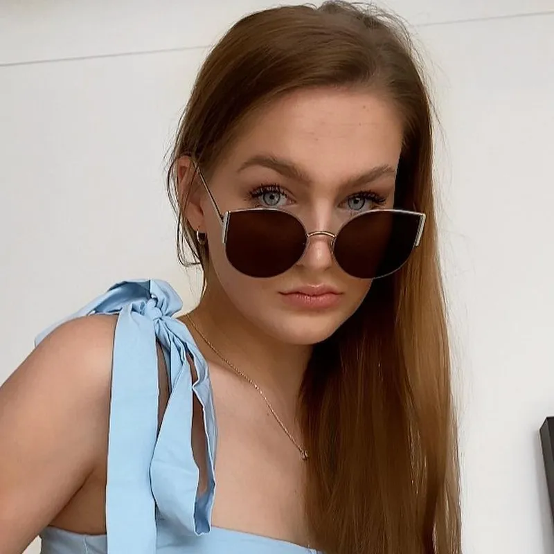 Cat-eye Silver Sunglasses