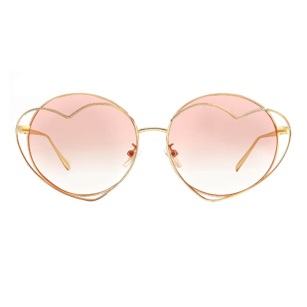Round Dark Gold Sunglasses