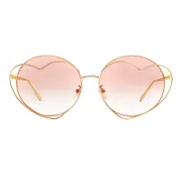 Round Dark Gold Sunglasses