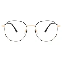 Geometric Bright Gold Eyeglasses