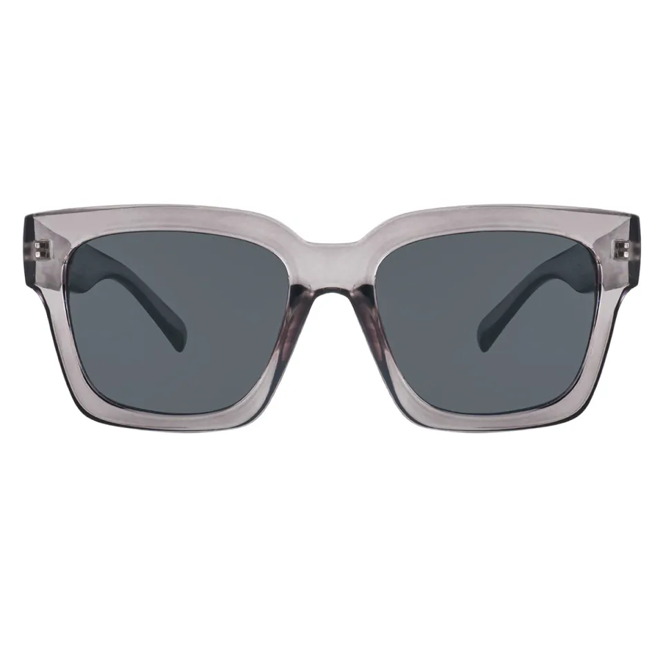 Geometric Transparent Gray Sunglasses