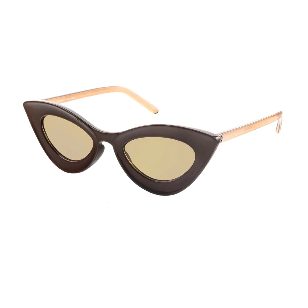 Cat-eye Transparent Brown Sunglasses
