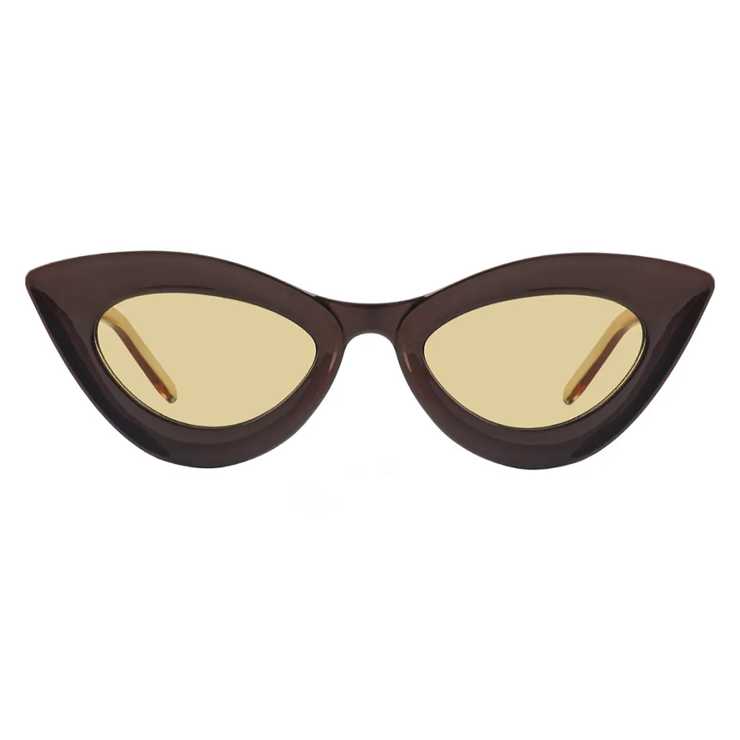 Cat-eye Transparent Brown Sunglasses