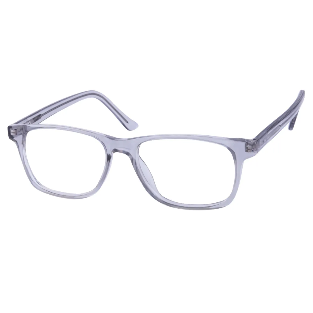 Rectangle Transparent Gray Eyeglasses