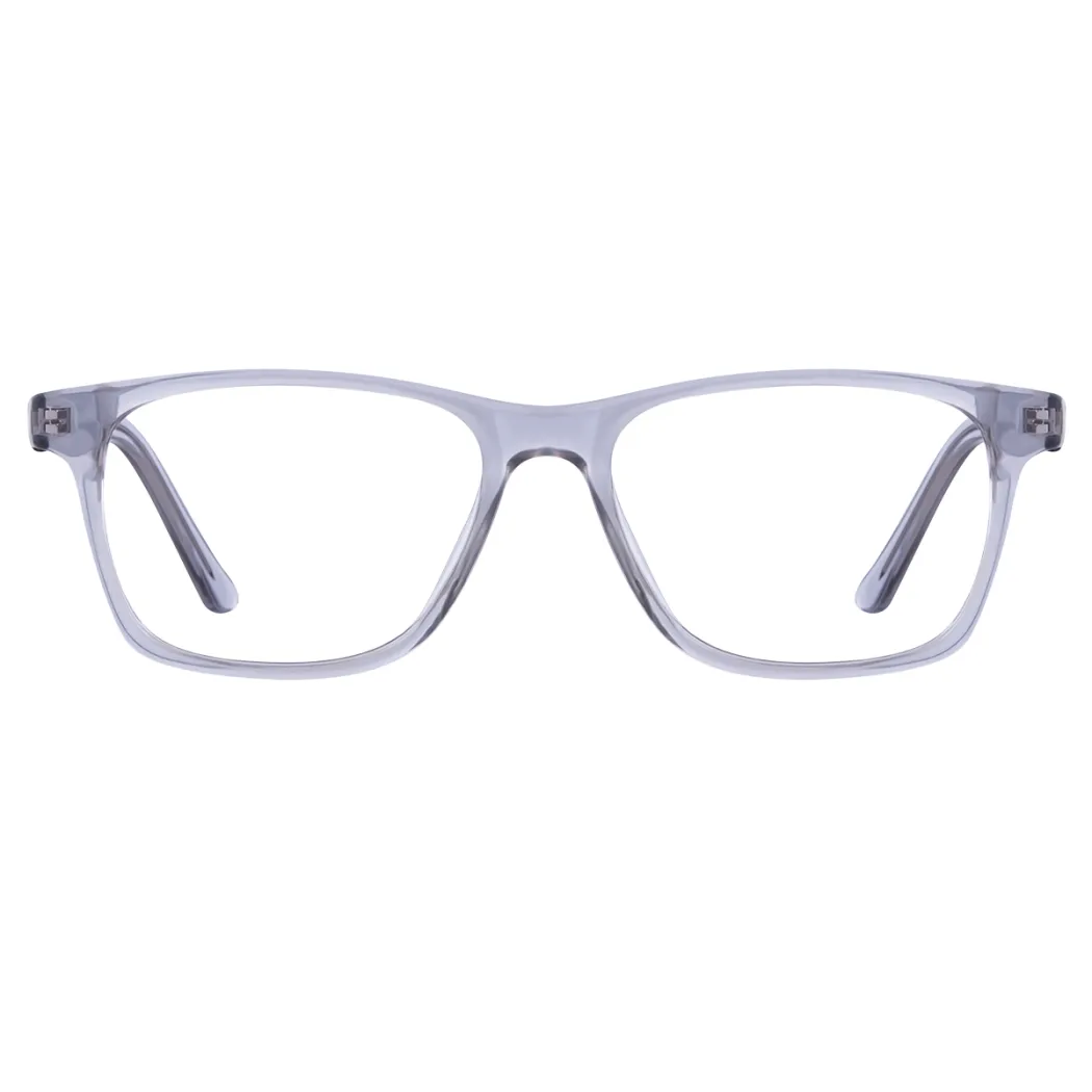 Rectangle Transparent Gray Eyeglasses