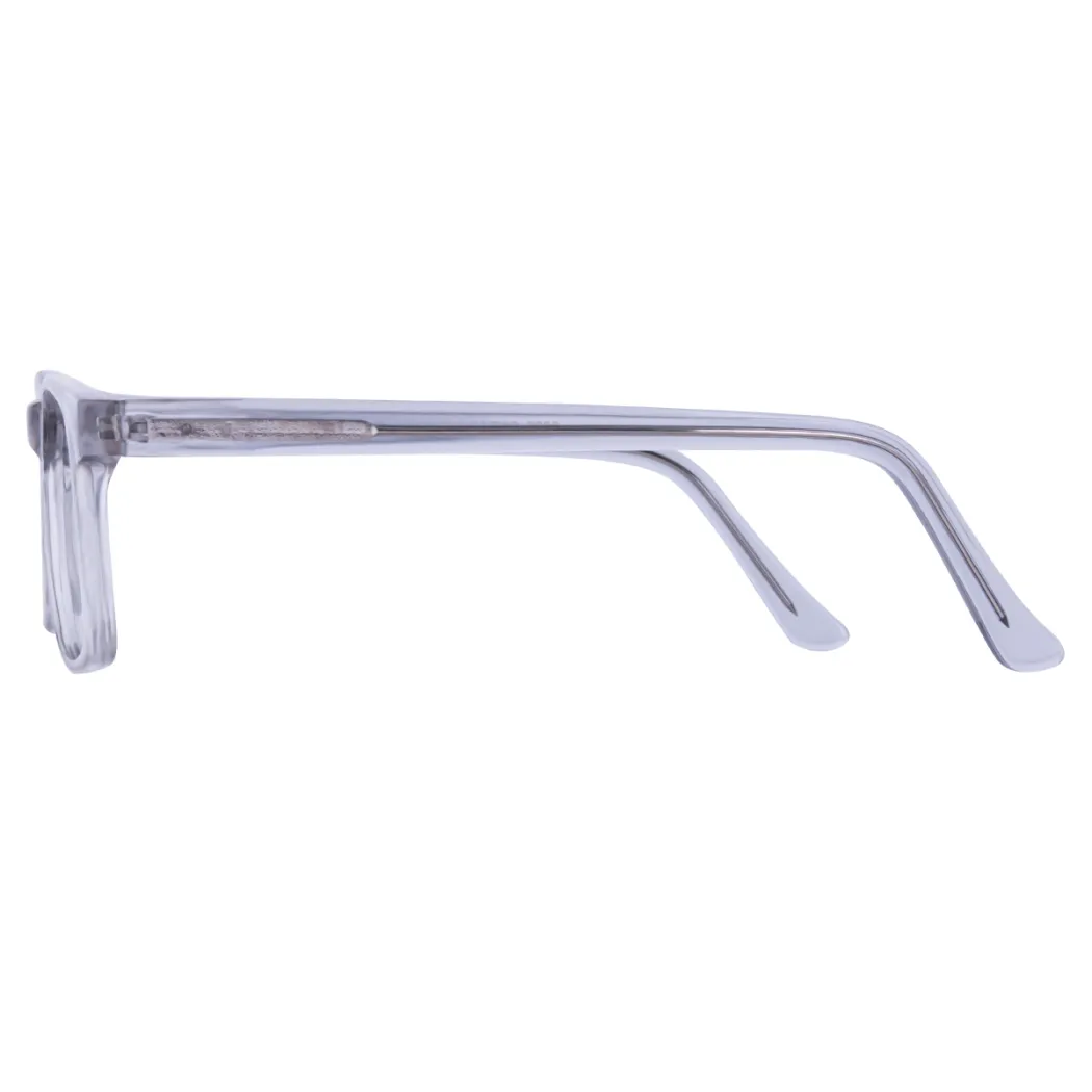 Rectangle Transparent Gray Eyeglasses