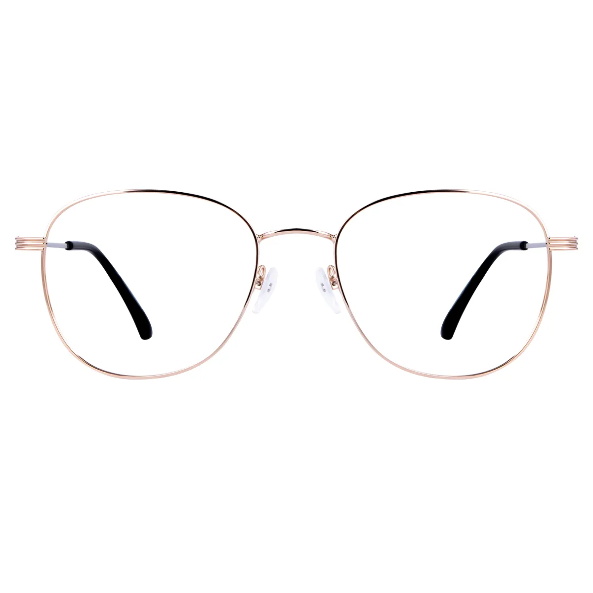 Round Pink Gold Eyeglasses