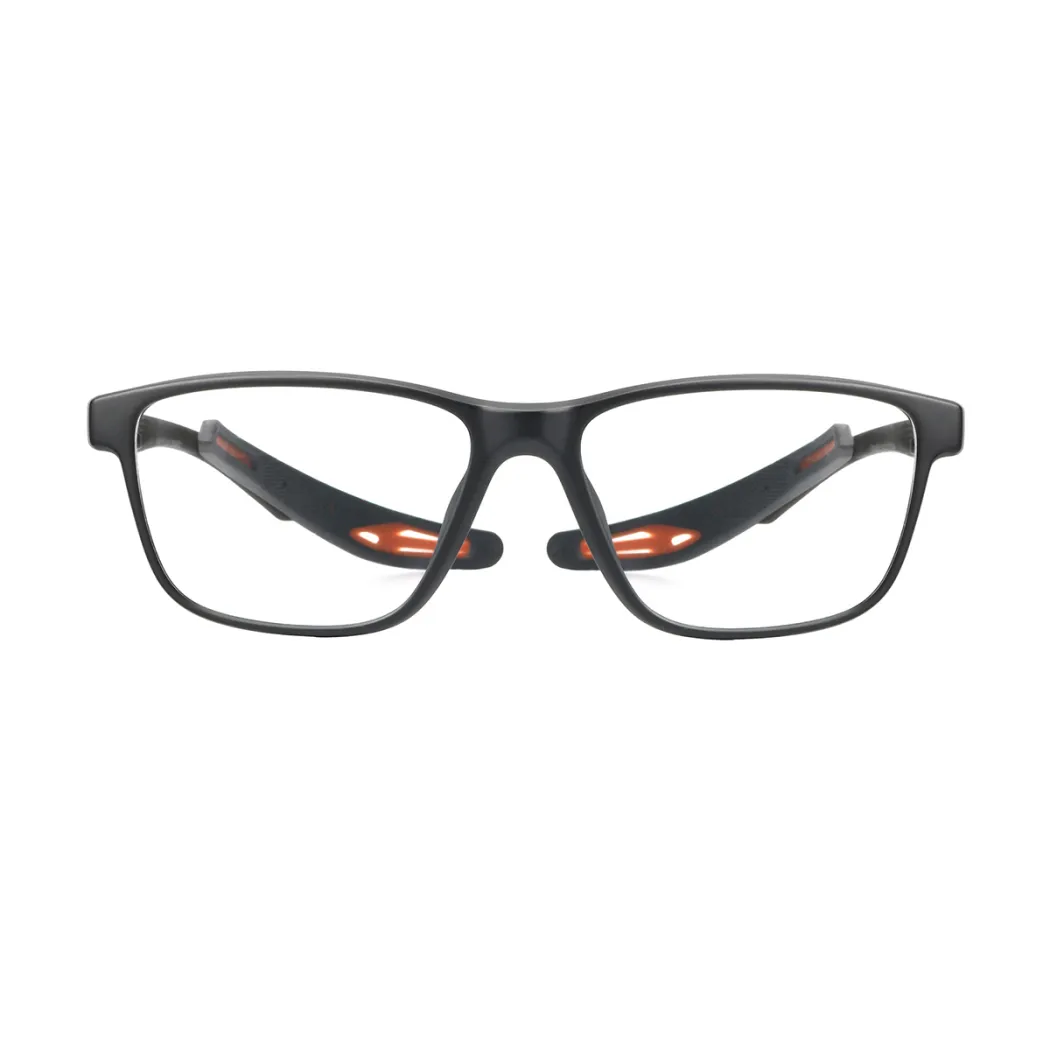 Rectangle Black/Orange Eyeglasses